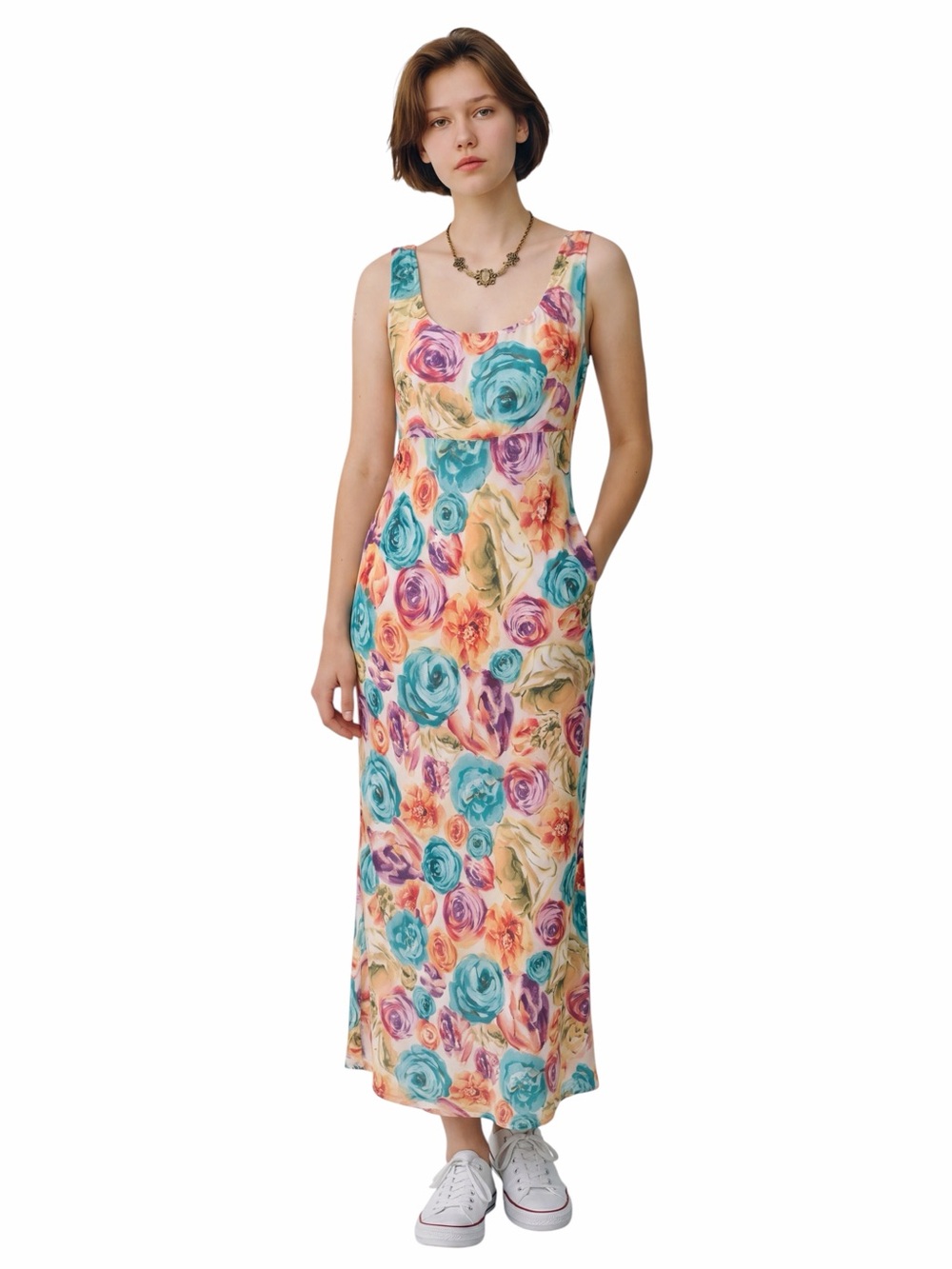 NOSTALGIA VINTAGE RARE FLORAL MAXI DRESS.